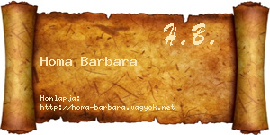 Homa Barbara névjegykártya